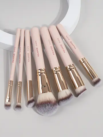 MAANGE 7pcs/set Makeup Brushes for Cosmetic Foundation Powder Concealer Blush Brush Blending Soft Bristles Beauty Tools