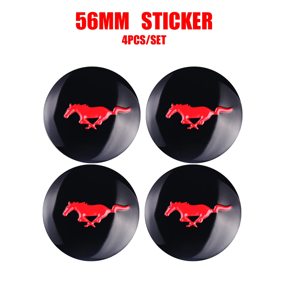 4 Stück Auto-Radnabenkappen 56MM Felgenabdeckung Emblem Radkappen-Aufkleber für Ford Focus ST Ranger Mondeo Kuga Ecosport Fiesta Shelby