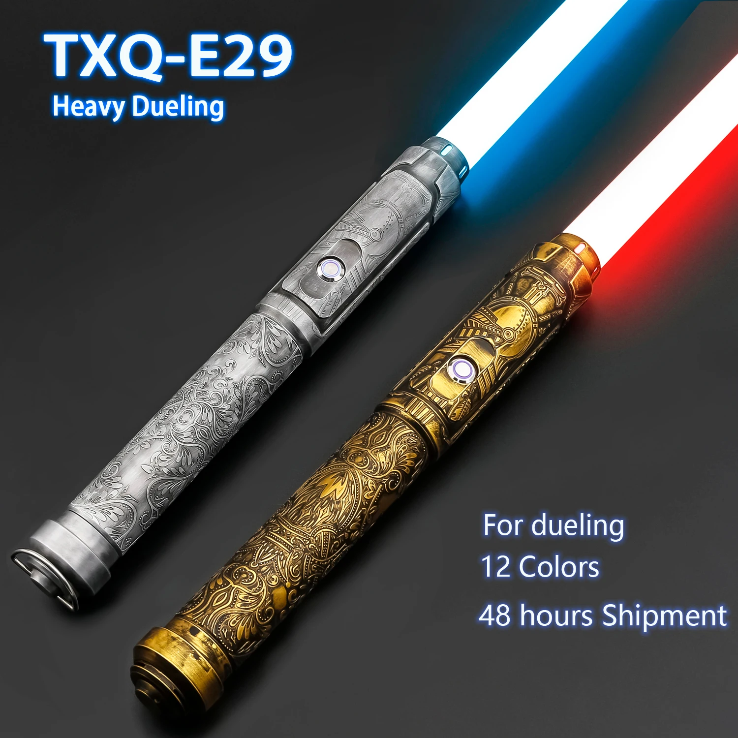 TXQSABER RGB Pixel ciężki dueling laserowy miecz gładka huśtawka metalowy uchwyt miecz świetlny Cosplay FOC jedi miecz 12 kolorów foc dueling