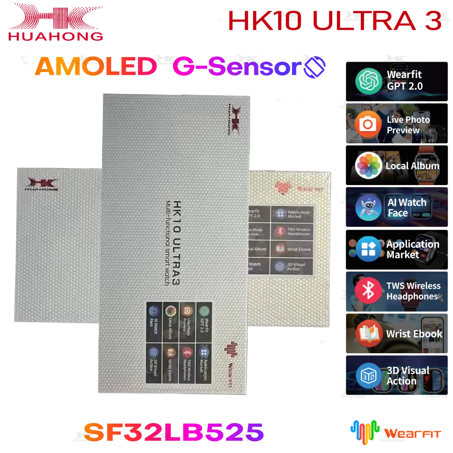 

Woman Smart Watch HK10 ULTRA3 For Apple Series 10 AMOLED Man IP67 Waterproof NFC BT Call Chat GPT 1GB Gravity Sensing Compass