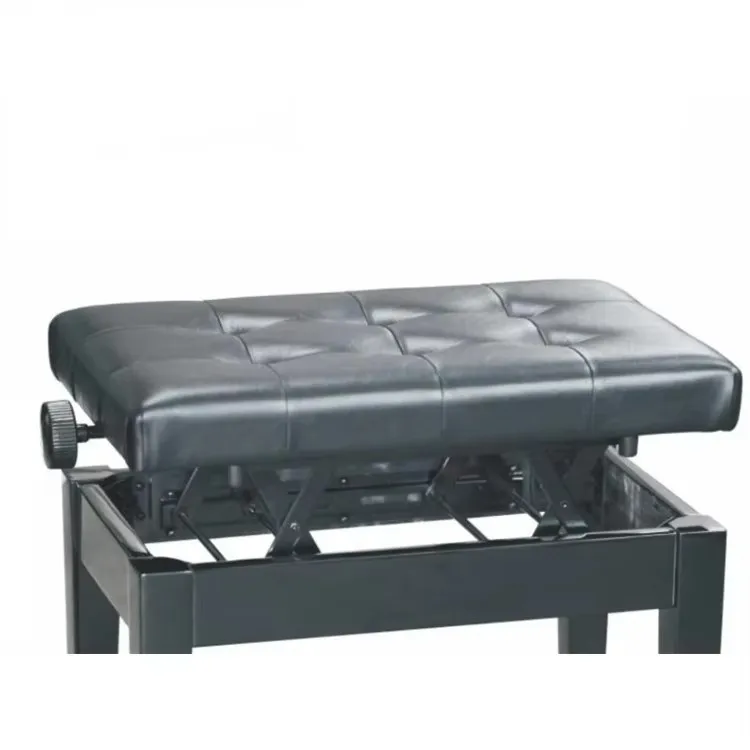 Single‑person Height Adjustable Piano Stool With Detachable Button Surface Thick Foam Matte Finish PU Cushion