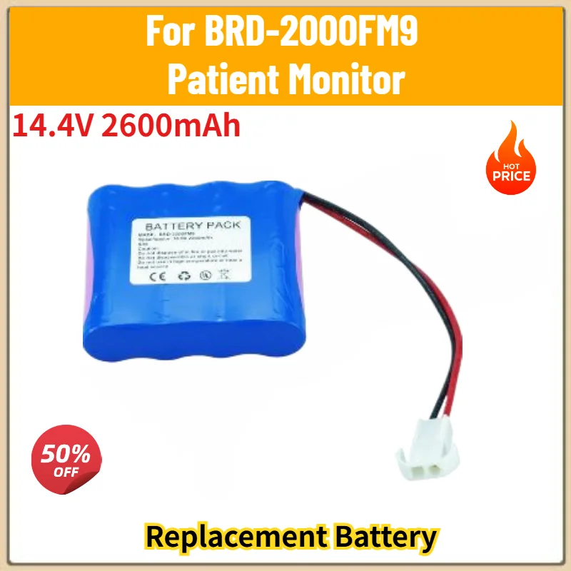 14.4V 2600mAh Battery for BRD-2000FM9 Patient Monitor High Quality Replacement Battery