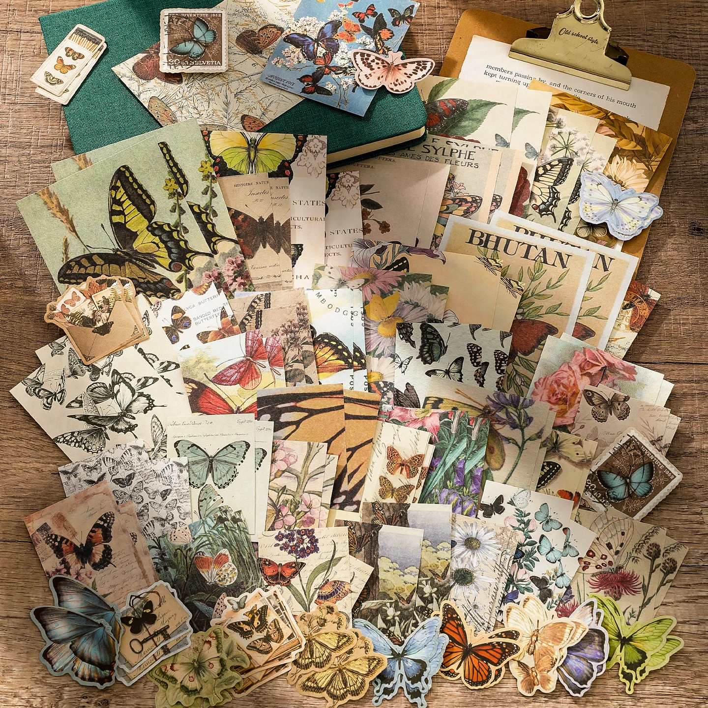 100pcs Memories of the Past 3.0 Series Retro Scrapbook Decoration Material Background Paper DIY Handmade Journal Supplies