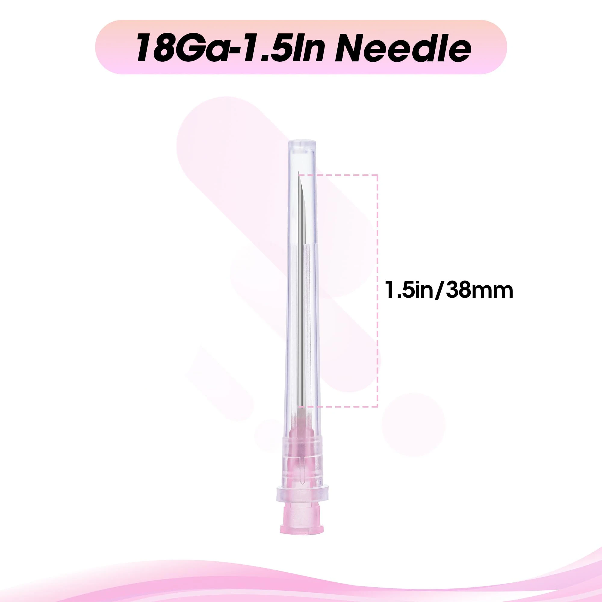 100 Stück 10ml/cc sterile Einwegspritzen mit Luer-Lock-Anschluss und 18G 1,5-Zoll-Nadel, einzeln verpackt, zum Messen von Flüssigkeiten, für den Laborgebrauch – Detail 2