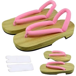 Anime Cosplay Accessory Kamado Nezuko Cosplay Clogs Kimono Flip-flops Geta Slippers Shoes