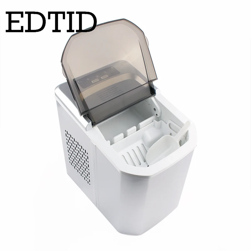 EDTID 110V/220V Automatic Ice Cube Maker Portable Electric Bullet Round Ice Block Making Machine 15kg/24H Family Bar Coffee Shop