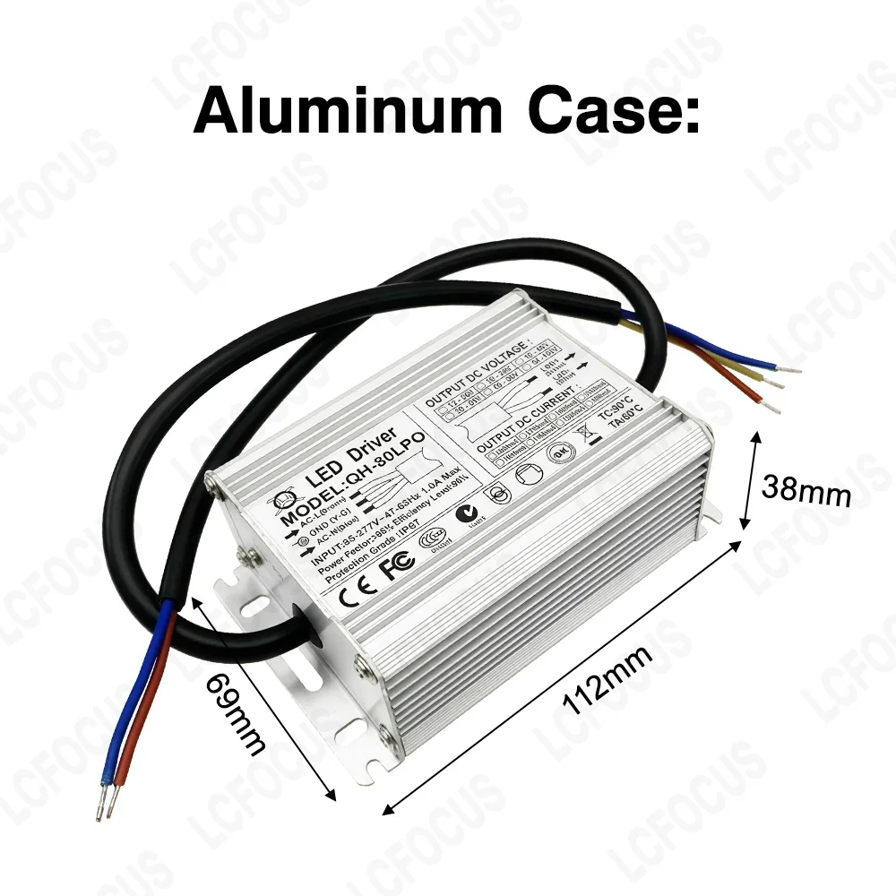 60W 70W 80W Controlador LED 2400mA 2100mA 1800mA 1500mA 1200mA 700mA 54-96V 18-34V Transformadores de iluminación 60 70 80 W vatios Fuente de