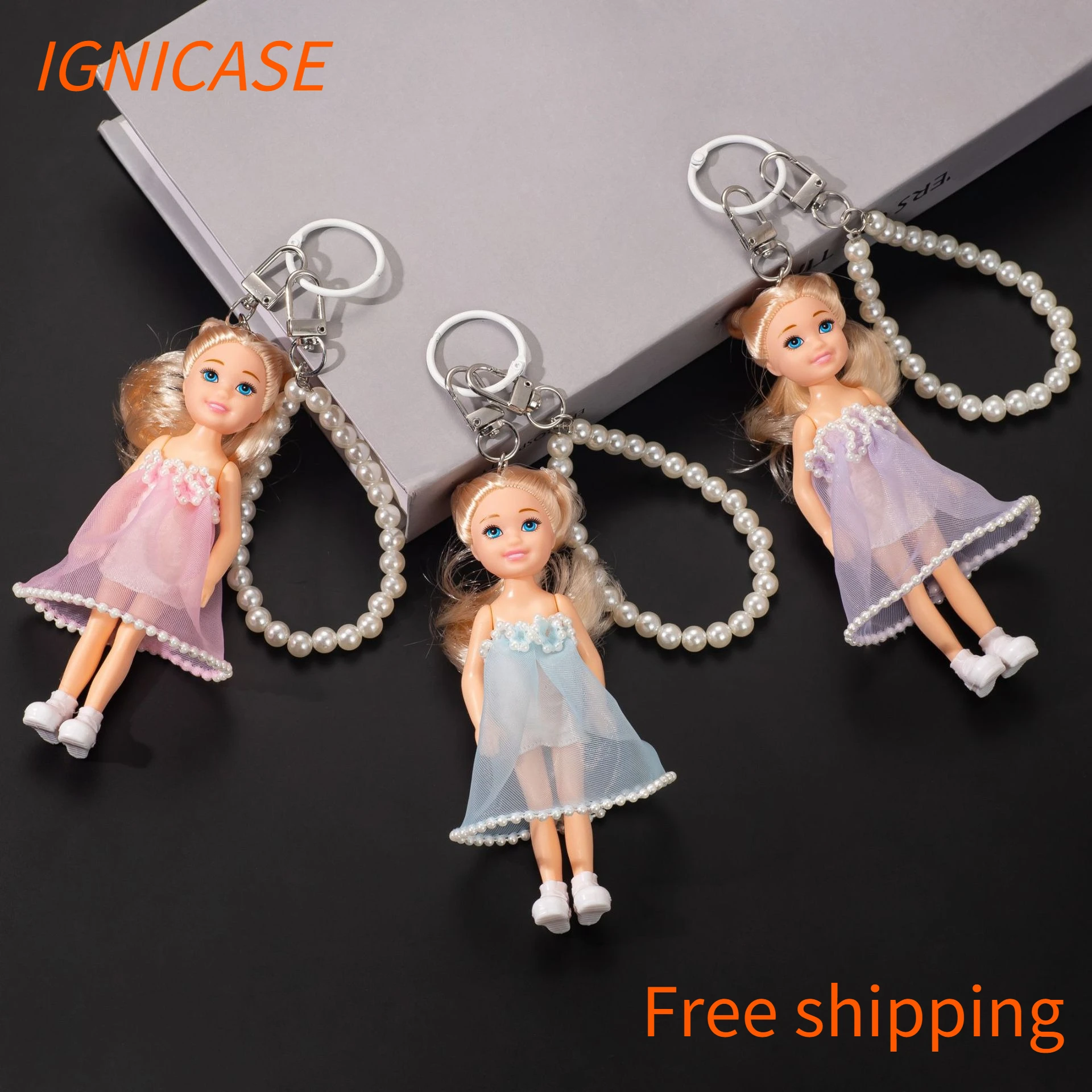 

IGNICASE Popular Cute Little Skirt Doll Fashion Doll Pendant Girls Bag Pendant Multi-Color Personality Bag Parts Accessories New