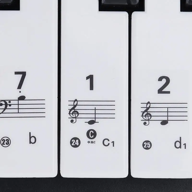 Piano Keyboard Stickers for 54/61/88 Large Letter Piano Stickers for Learning, Removable Piano Keyboard Letters