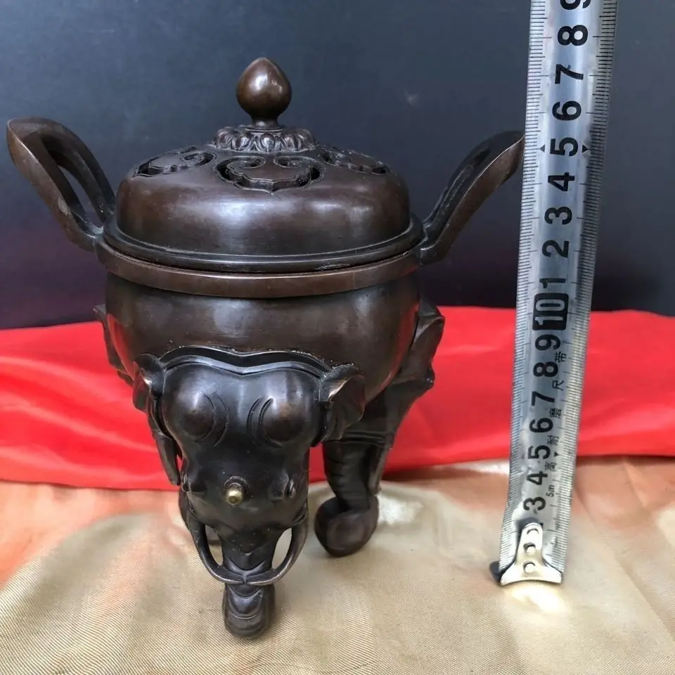 Elephant foot auspicious cloud Incense Burner Statue for Tea Home Decor Ornaments