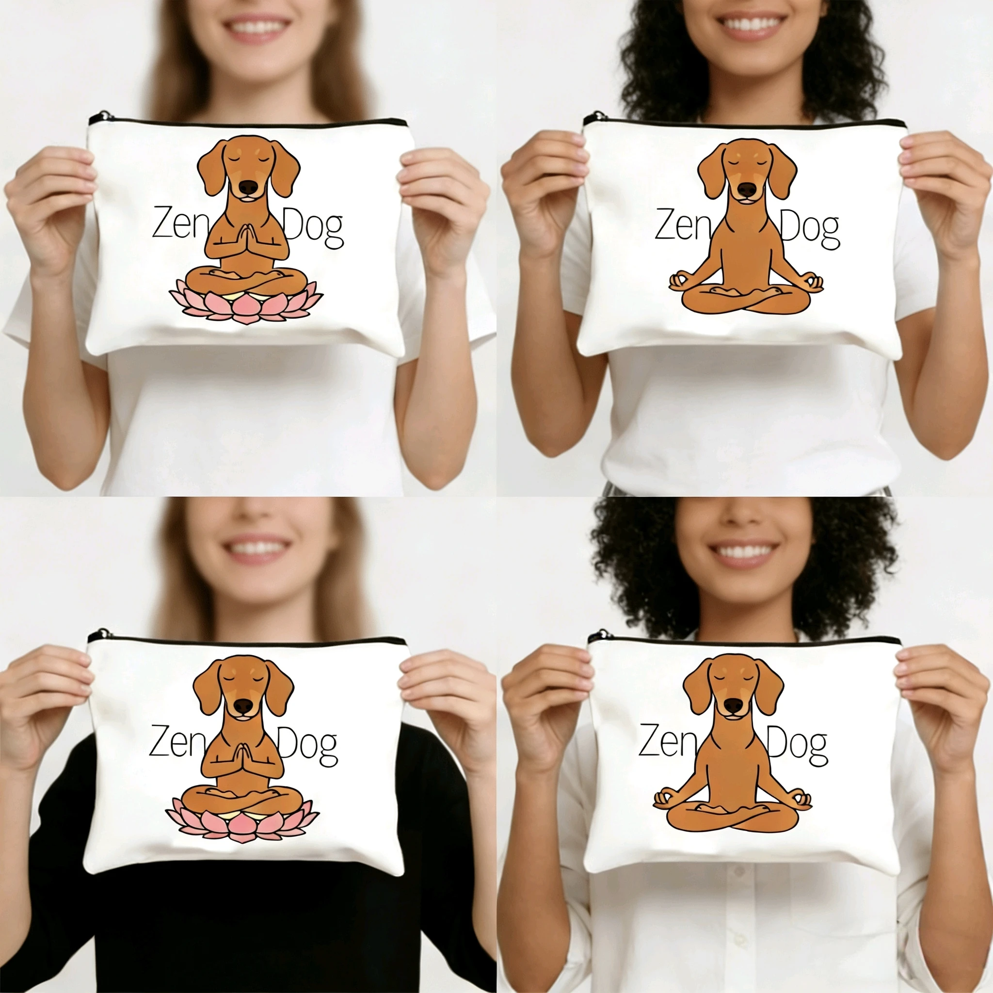 

1 шт., креативная холщовая сумка для ручек с колбасой и собакой, холщовая сумка, многофункциональная холщовая сумка