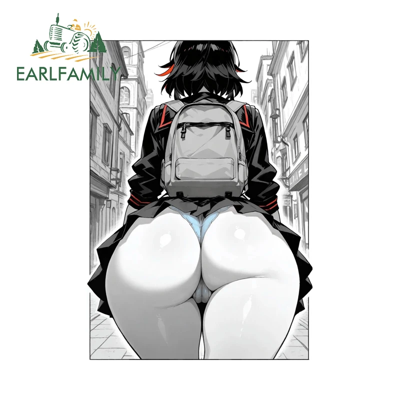 

EARLFAMILY Matoi Ryuuko сексуальная задница автомобильные наклейки личность черно-белый аниме плакат наклейка виниловый багажник багаж автомобильные аксессуары