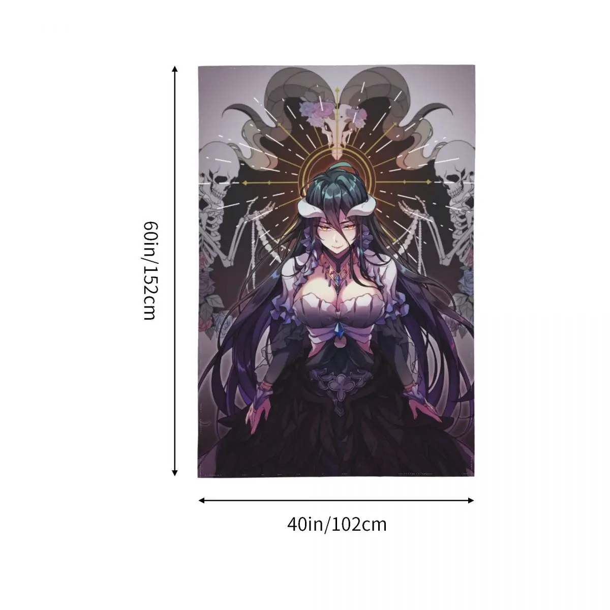 Overlord Tapestry Anime Wall Hanging Demon Skull Tapestry for Bedroom Sexy Belle Home Decoration Hentai Aesthetic Room Decor