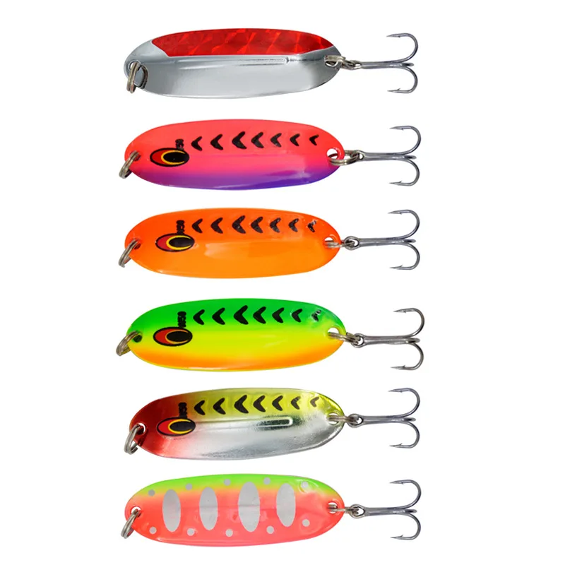 

Fishing Spoon Lure Trout 7g 57mm With Treble Hook Fishing Spoon Blank For Mackerel Bass Trout Fishing