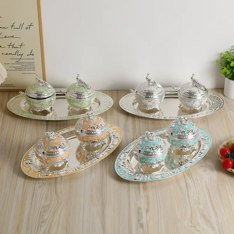 Zinc Alloy Elephant Sugar Bowl Metal Craft Kitchen Storage Container Southeast Asia Travel Souvenir Wholesale Home Decor Gift