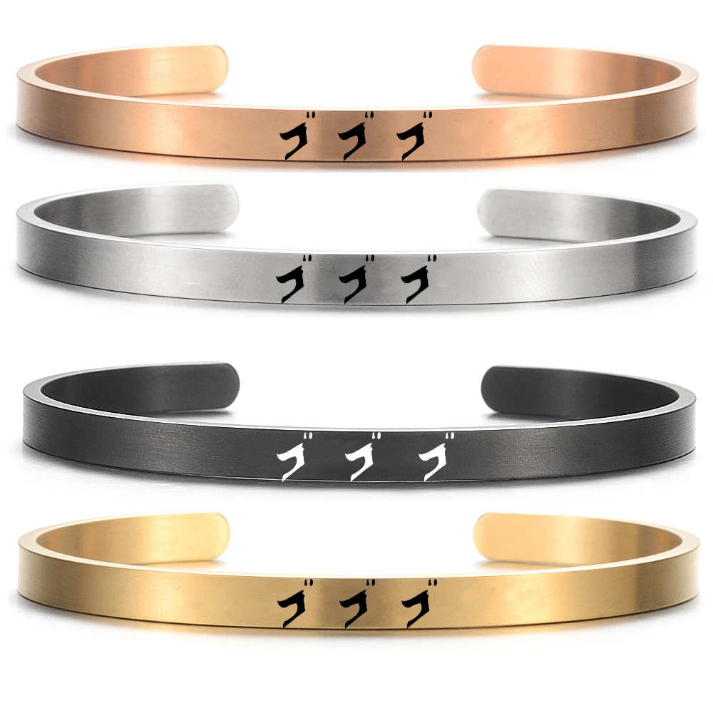 Anime JOJOS Bizarre Adventure Bracelet Stainless Steel Charm Bangles for Women Men Cosplay Jewelry Gift