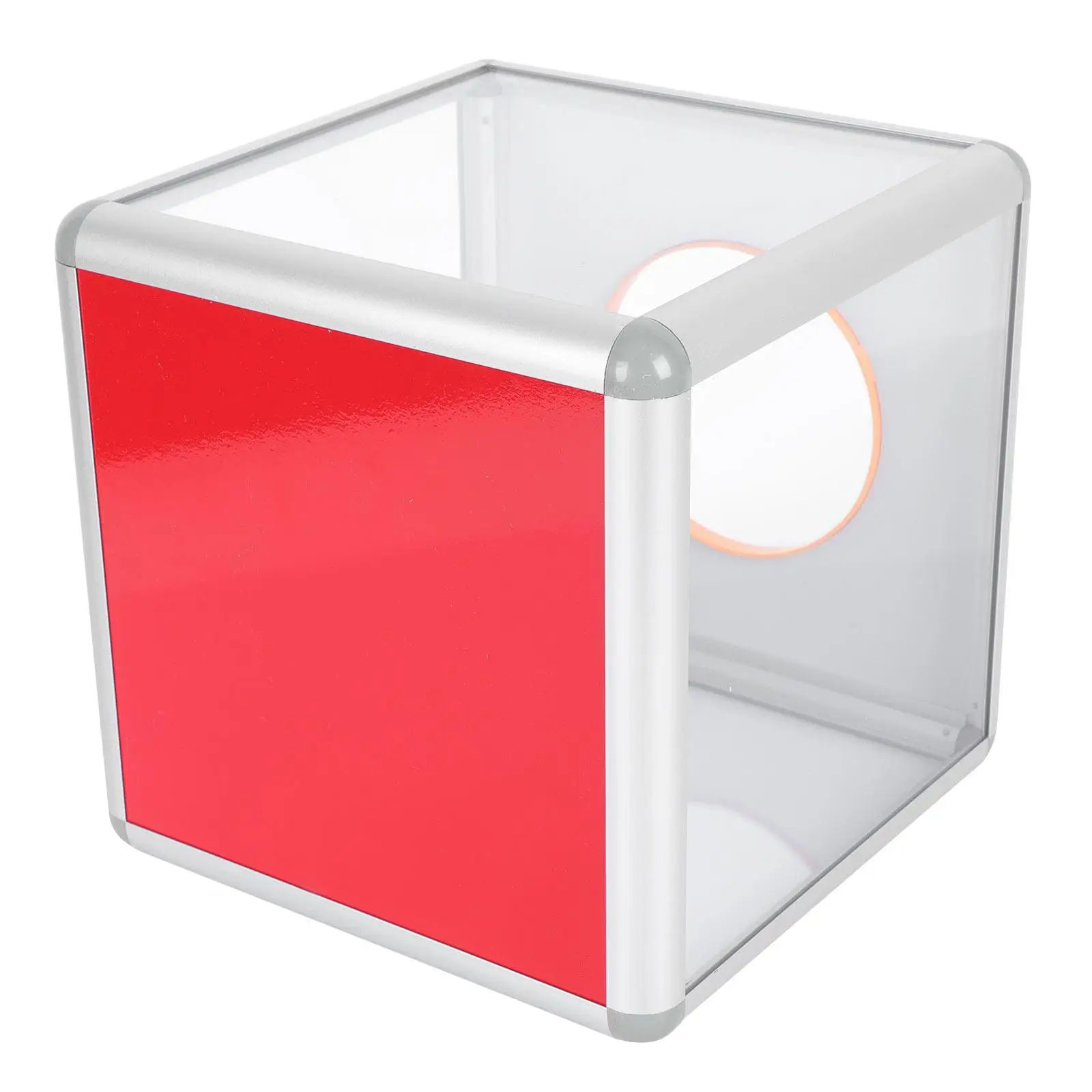 Transparent Lottery Raffle Box 25CM Aluminum Edge Votes Collection Suggestion Letter Charity Fundraising Storage Container Box