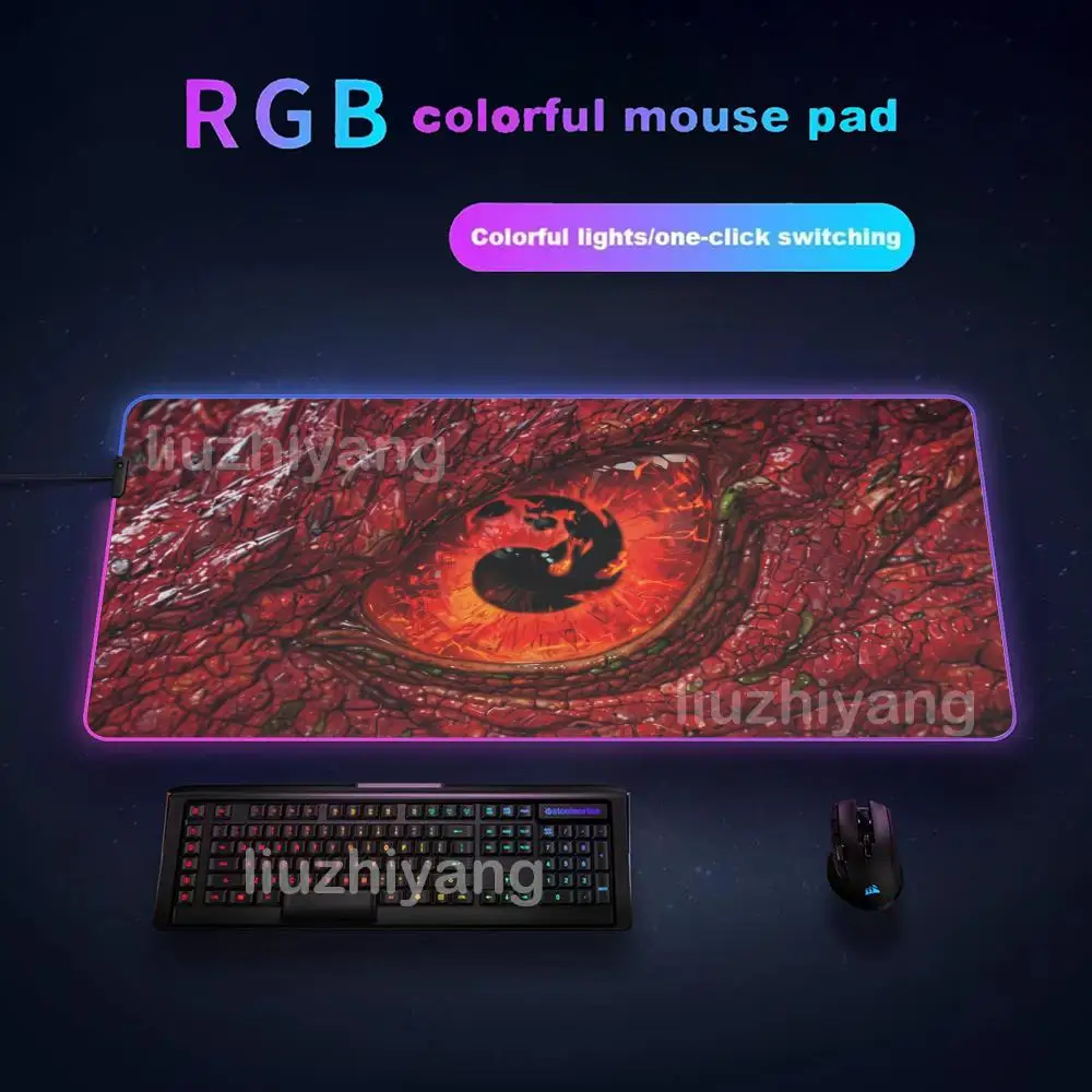 

Cartoon Game Mouse Pad Large RGB Gaming Mousepads LED Light Locked Edges Game Accessories Table Pads PC Keyboard Mat XXL 90x40cm