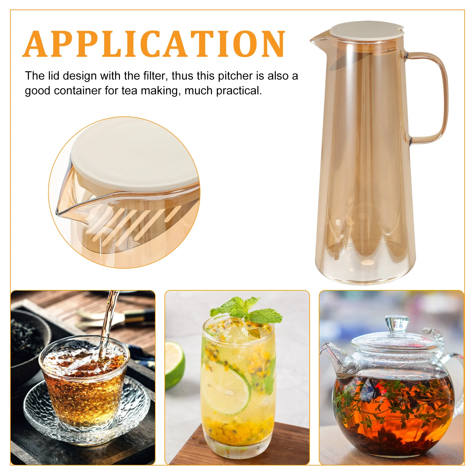 إبريق الماء البارد من الفولاذ المقاوم للصدأ، تصميم أنيق، مقبض مريح، حاوية مشروبات الشاي، إبريق المشروبات المنزلية