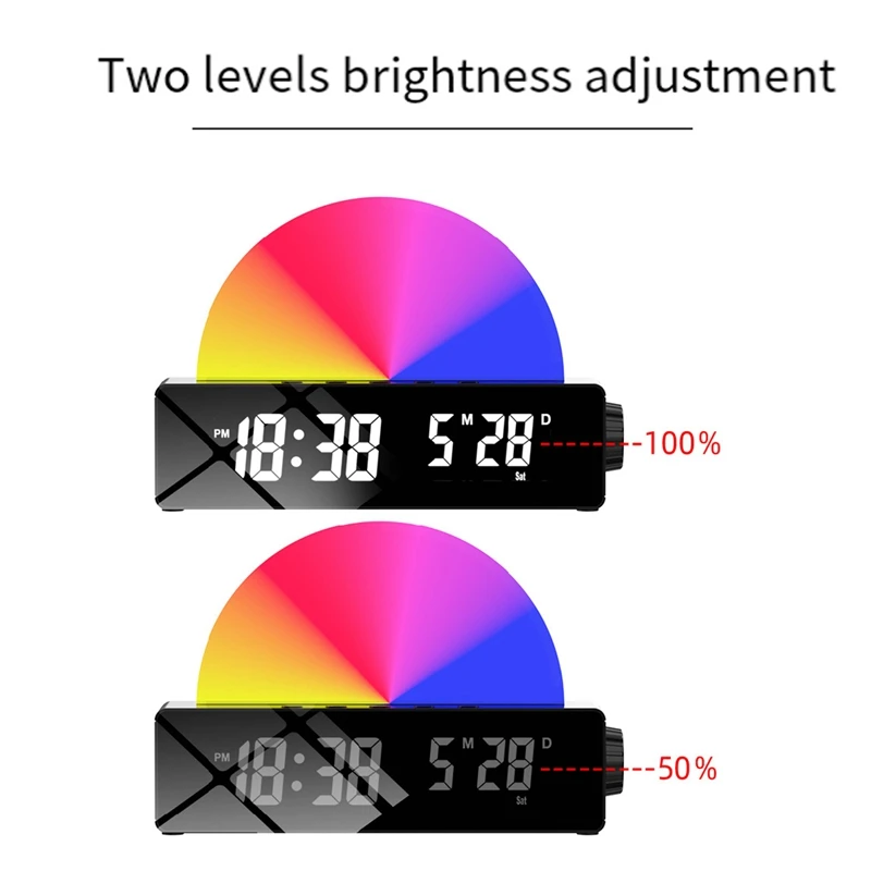 Sunrise Lamp Sunrise Alarm Clock, Wake Up Light Dawn Simulator, Bedside Sun Lamp Color Changing Lights For Bedroom