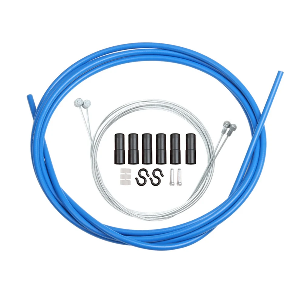 

Universal Brake Cable and Housing Set Blue Strong Metal Slick Cable for Road Foldable Bikes Front Rear Brake Replacement