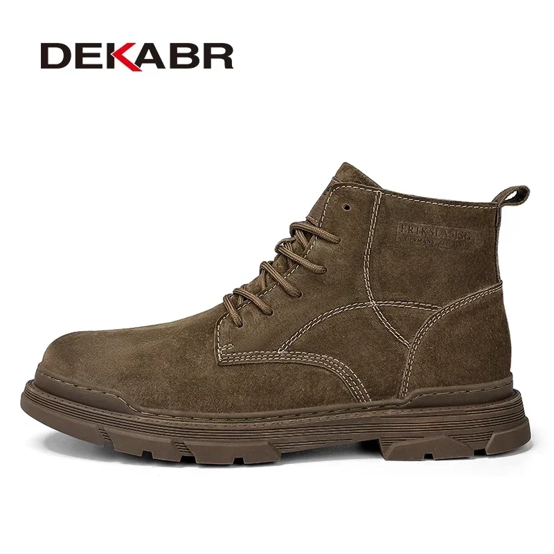 DEKABR Men Brand Boots Autumn Winter Classic Comfortable Fashion Cow Suede Outdoor Daily Working Wear-Resistant Boots For Men