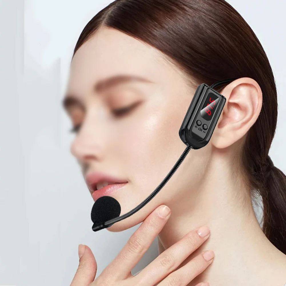 Auriculares UHF con micrófono inalámbrico, cascos montados en la cabeza, megáfono, enseñanza de profesores, accesorios para auriculares con sonido para escenario al aire libre