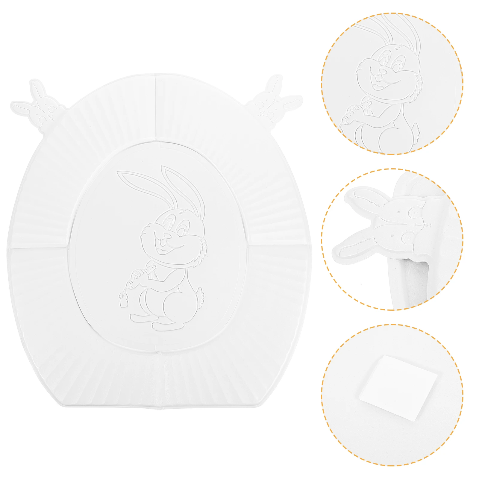 

1 set Toilet Seat Cushion White Single Pad Adhesive Back Soft Thickened Washable EVA Material Bathroom Toilet Lid Cover Foldable