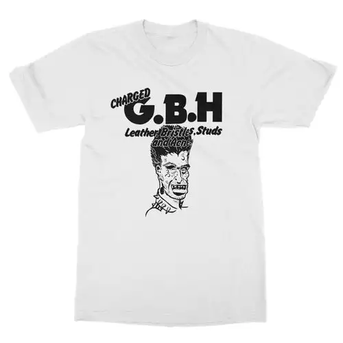 New Charged GBH Graphic Cotton Band Shirt Unisex Summer Short Sleeve Fashion Brand Tee Luxury Casual Vintage Tees