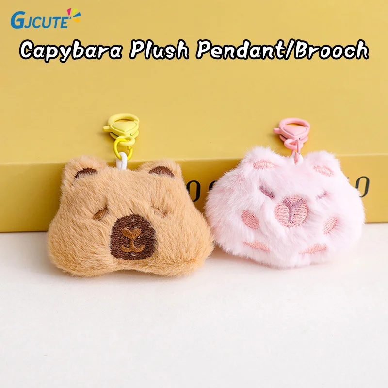 Capibara Plush Pendant Cartoon Capybara Brooch Stuffed Doll Keychain Car Key Ring Backpack Bag Decor Kid Gift