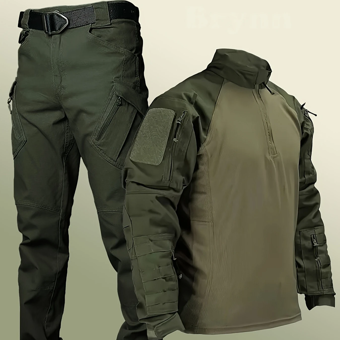 

2-piece Durable Breathable Frog Suit Tactical Set - Quick Drying T-shirt+multi Pocket Work Pants Outdoor Hunting and Fishing Set