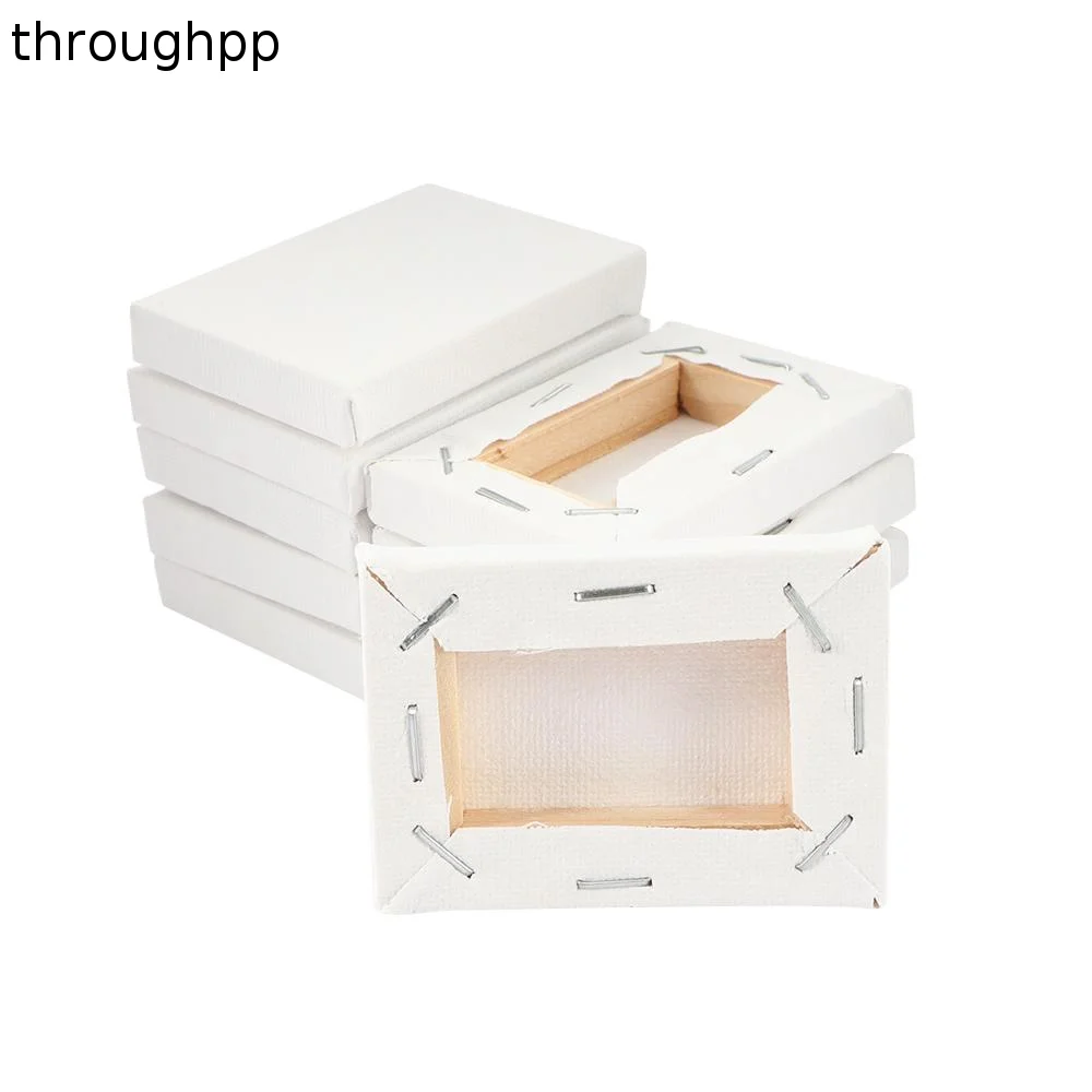 Mini 10pcs Stretched White Wooden Artist Canvas Oil Paint Board Frame Painting Supplies