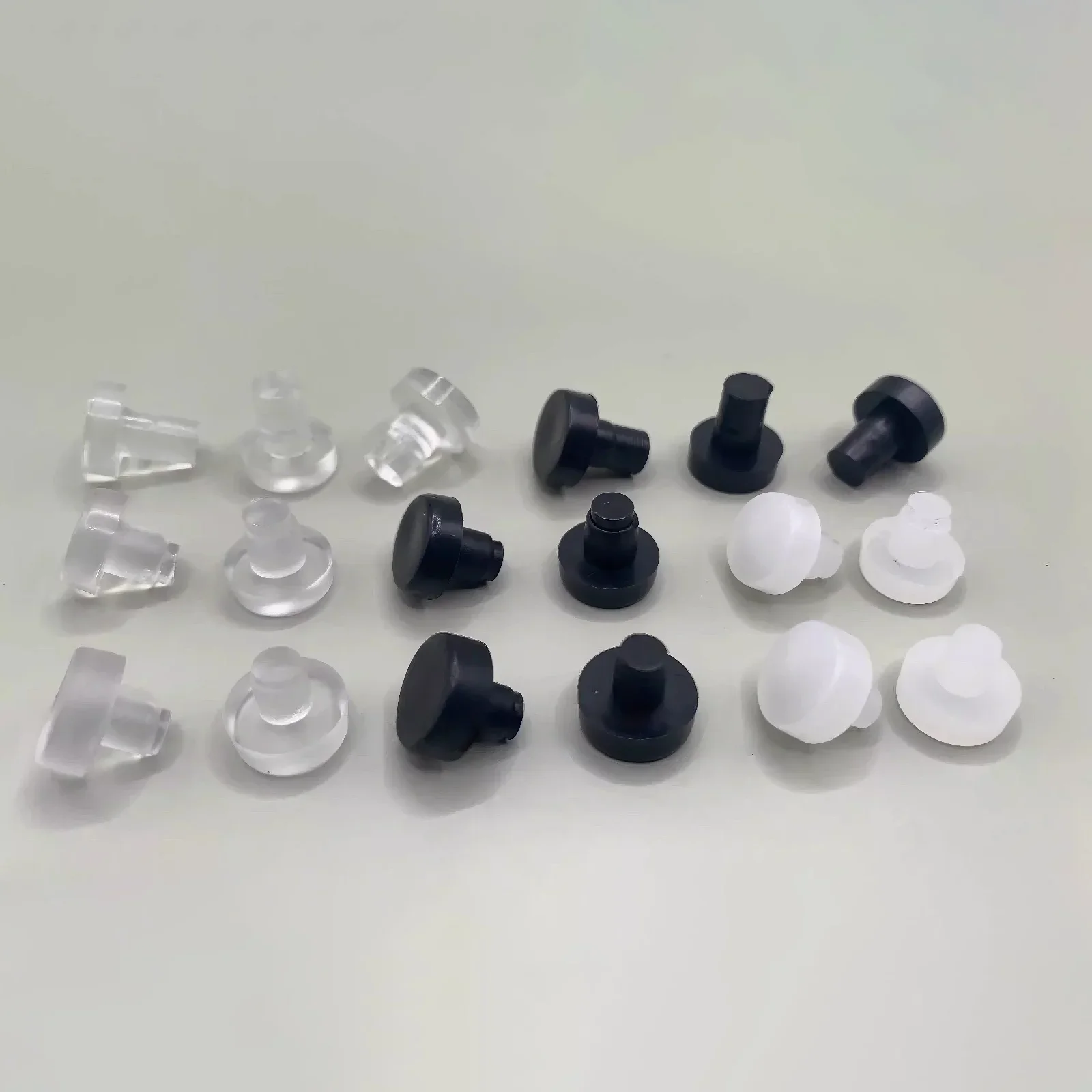 50Pcs/lot M5 M6 Furniture Embedded Bumper with Stem Rubber Screw Hole Plug Anti Slip Foot Pads Cabinet Door Grippers White Black image 4