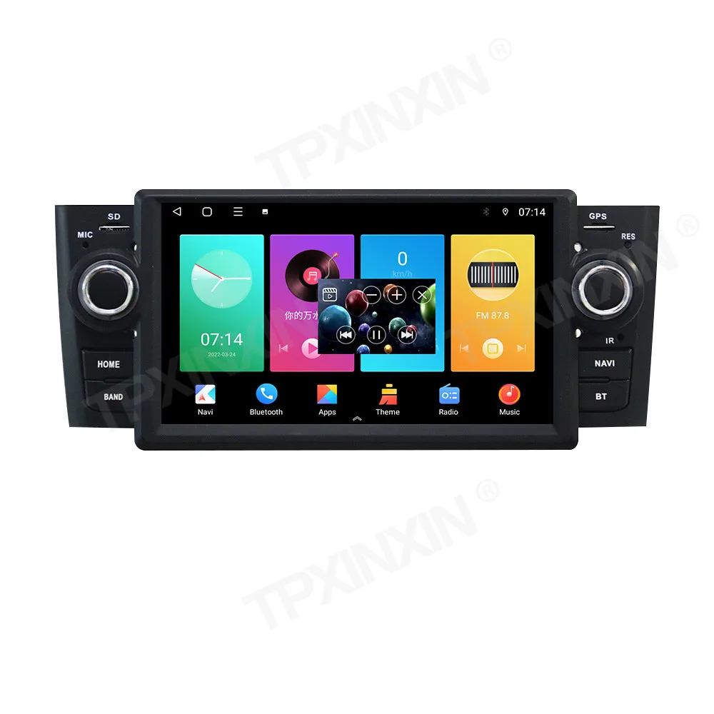 TPXINXIN Radio mobil 7 inci Android 12, Radio mobil 7 inci untuk Fiat Linea Grande Punto 2007-2012 navigasi Multimedia Player Carplay Head Unit 2Din