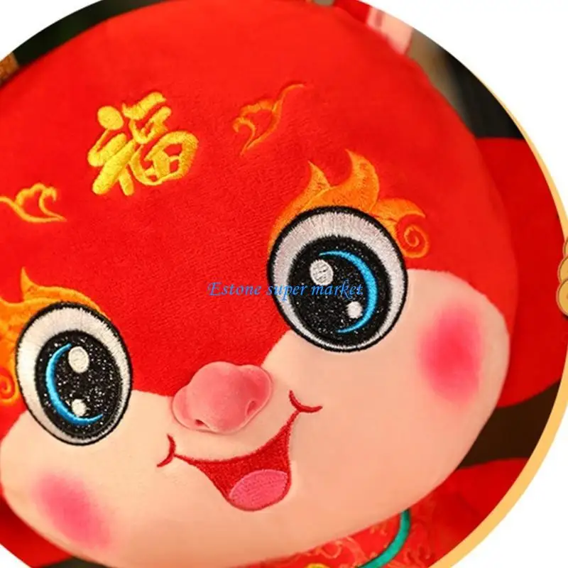 

090B Short Plush Dragon Doll Spring Festival Decor Cuddle Toy ClawMachine Supplies