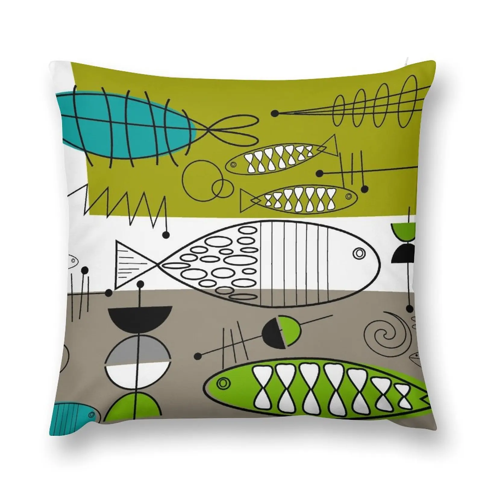 

Mid-Century Modern Fish Art Throw Pillow Throw Pillow Cushion Cover Set Christmas Covers For Cushions pillow