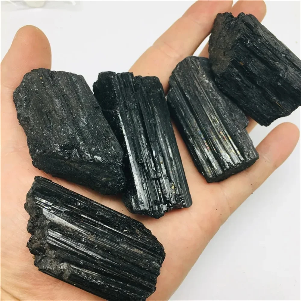 Natural Black Tourmaline Gravel Raw Gem Mineral Specimen Crystal Stone Healing Magic Advanced Collection Eliminate Magnetism 00