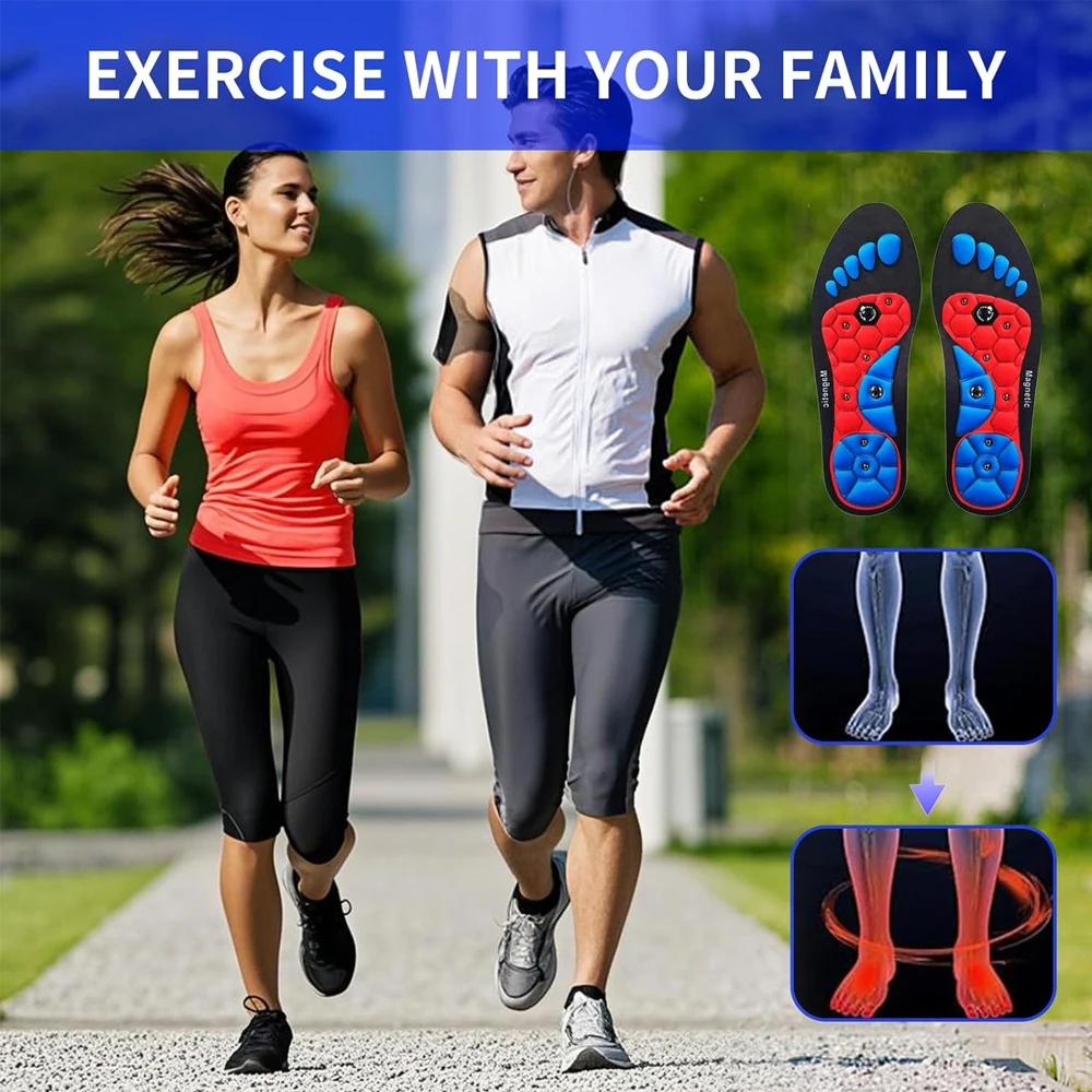 Magnetic Therapy Massage Insoles for Shoes Man Weight Loss Inserts Flat Foot Arch Support Orthotic Insoles for Feet Acupressure
