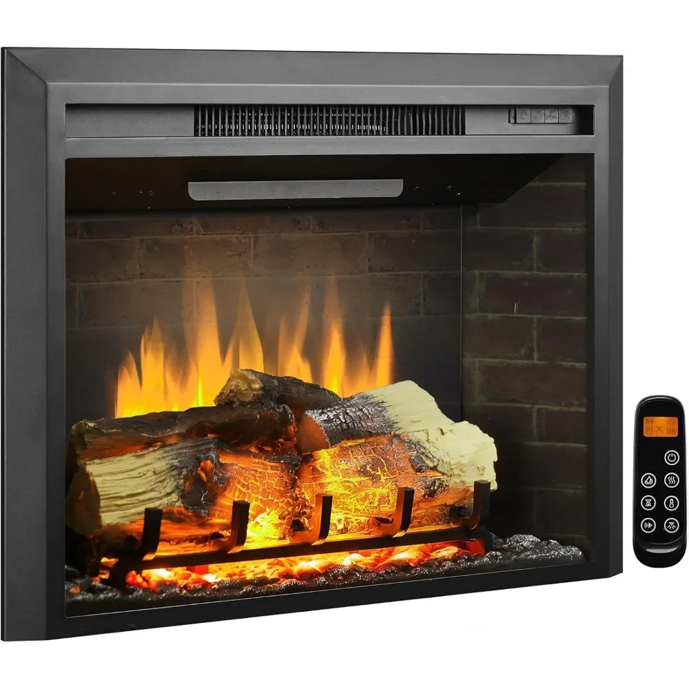 

28" W Electric Fireplace Insert (EF262), Fireplace Heater 750/1500W, Fire Crackling Sound, Remote Control