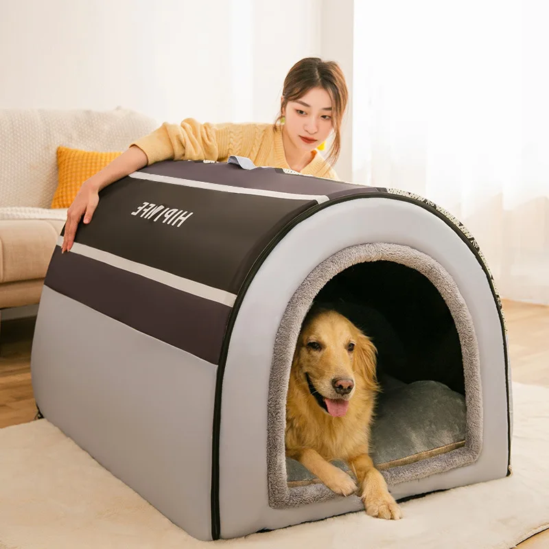 Imagem -04 - Casa de Cachorro Portátil Removível Lavável Pet Bed para Cães Médios Grandes Viajar Dot Print Flor Pet Dormiring Bed