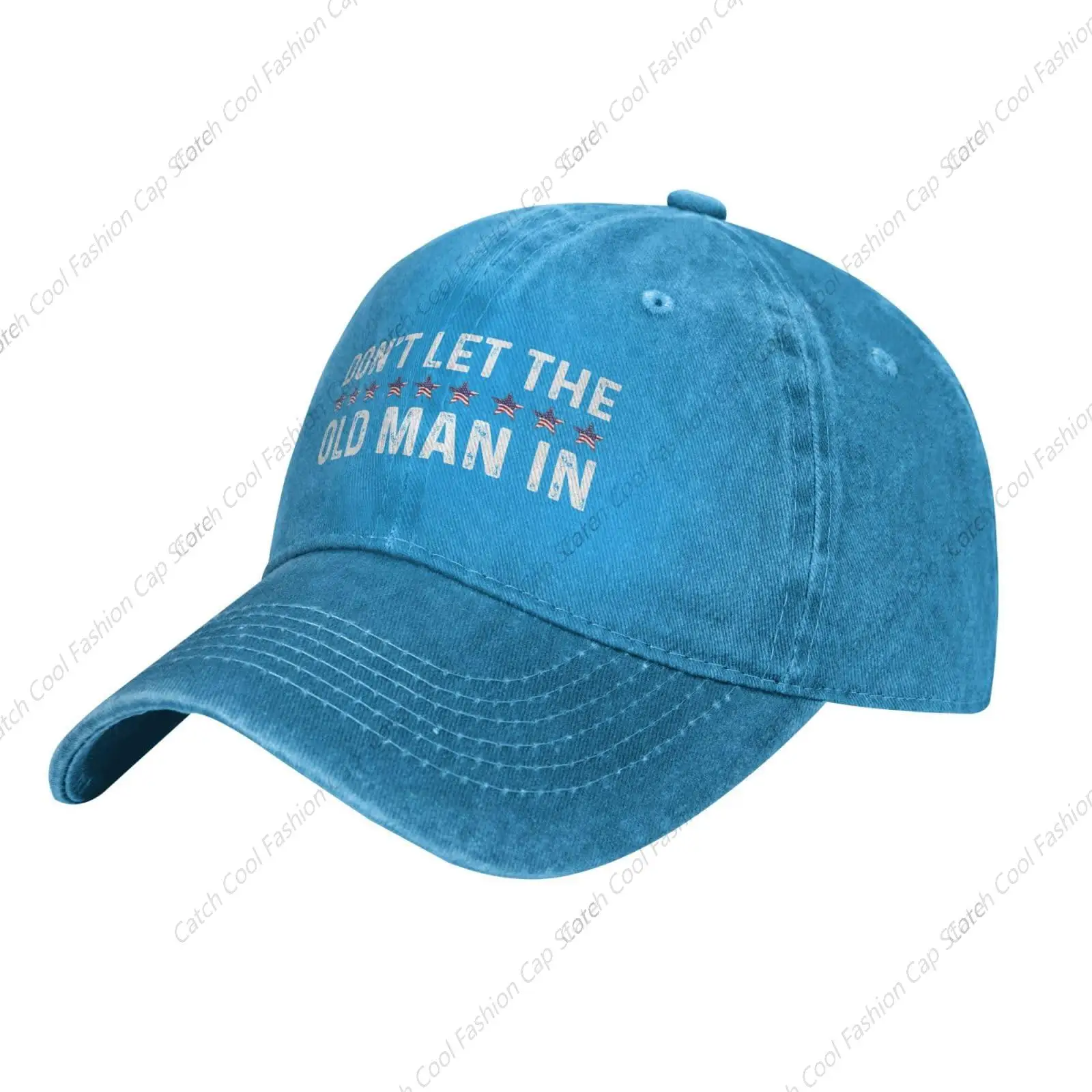 Don't Let Old Man In Baseball Cap for Men Women Vintage Trucker Denim Hat Washed Cotton Fashion Unisex Adjustable Sports