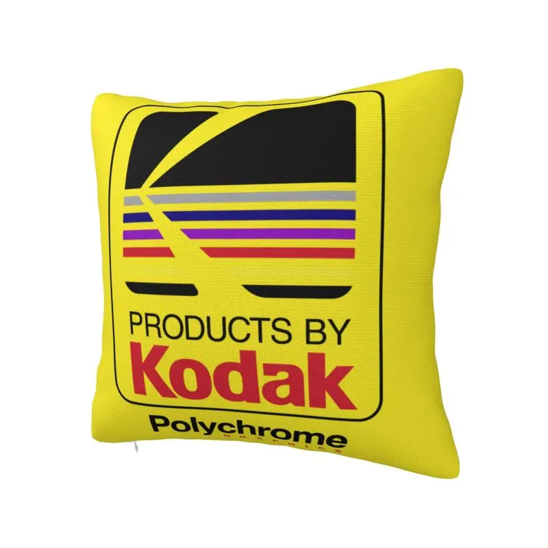 Kodak Photography Logo Pillow Case Sofa Polychrome Camera Film Modern Cushion Cover Square Pillowcase