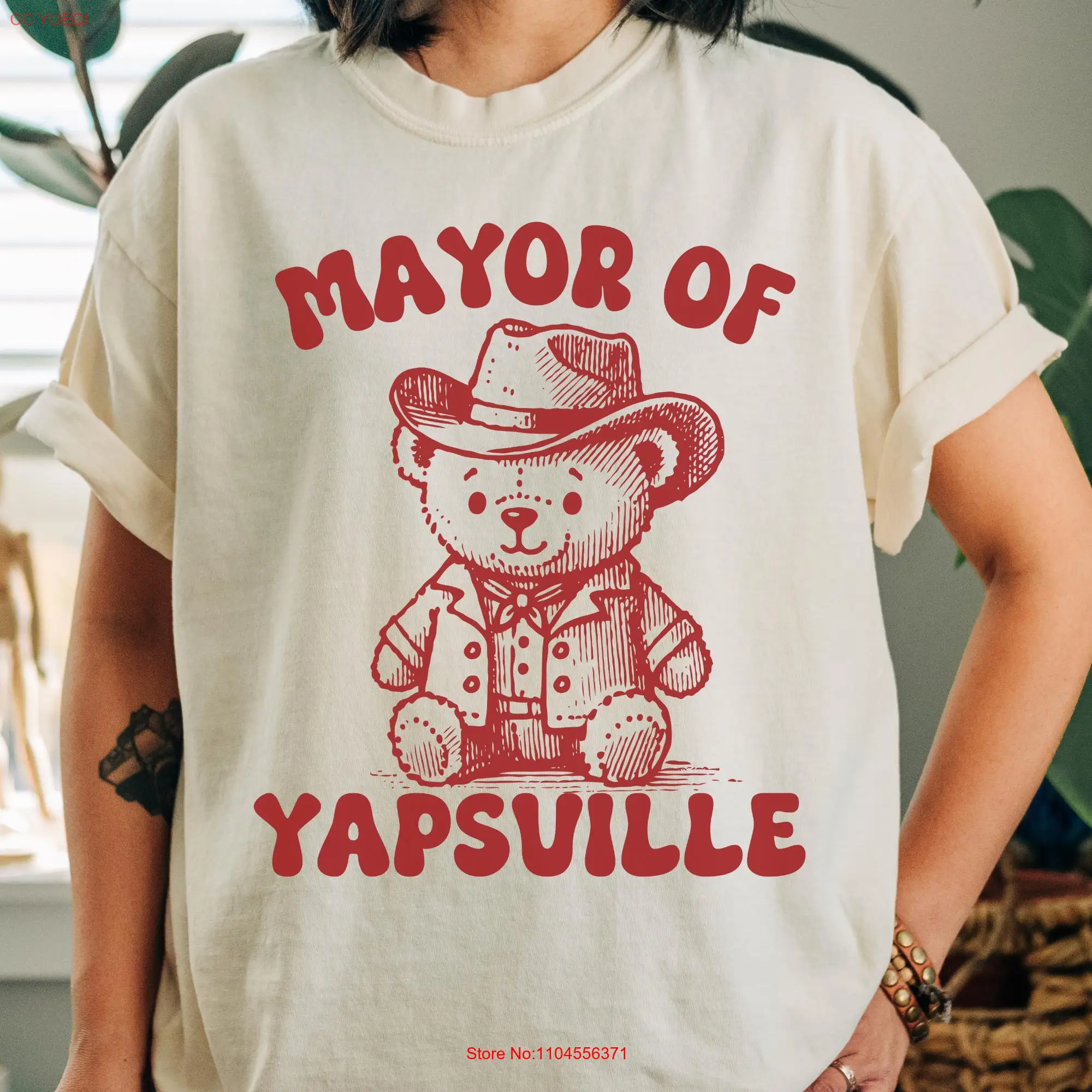 Mayor of Yapsville T Shirt Funny Meme Western Bear Unhinged That Go Hard Professional Yapper for Her Trendy