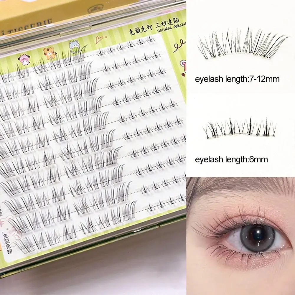 رموش صناعية خالية من الغراء ذات سعة كبيرة مزيج الرموش كتاب نظرة طبيعية رموش مانغا العنقودية ملابس يومية سهلة التطبيق