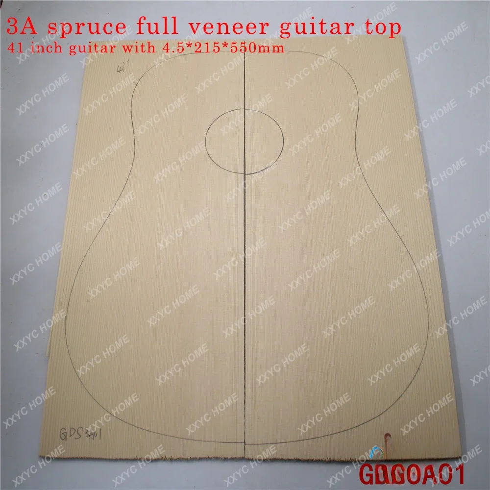 AAA High Grade Alps Spruce Full Veneer Guitar Top 41 Inch DIY Original Wood Guitar Panel Guitars Making Material 4.5*215*550mm