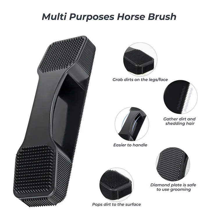 Horses Grooming Brush Pet Hair Removal Massage Sweat Cleaning Kit Grooming Horse Shedding Equestrian Horse Shedding Tool