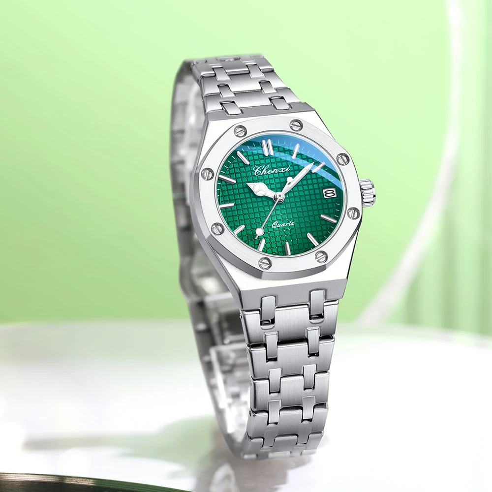 Chenxi marca quartzo homem mulher relógio moda negócios casual à prova dwaterproof água calendário luminoso casal relógios para presentes das mulheres dos homens