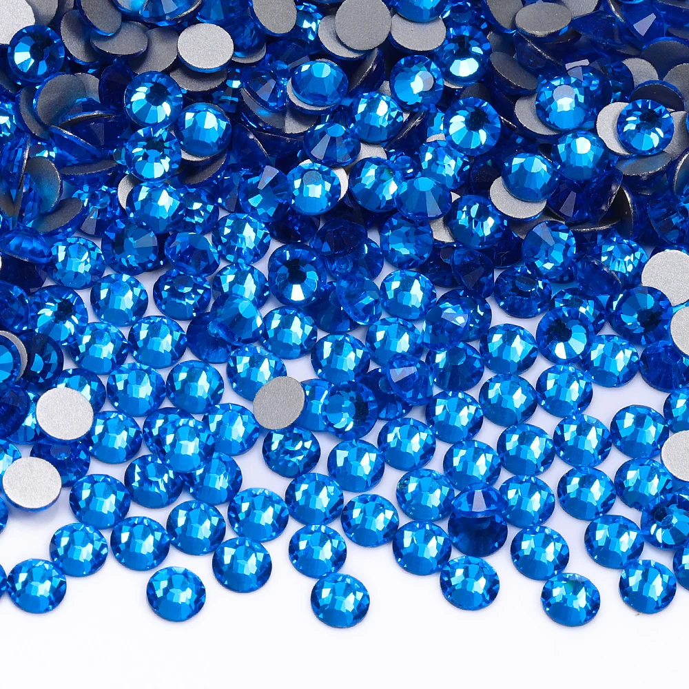 SS3-SS60 AAAAA Sapphire Non Hotfix Glass Rhinestone Flatback Glitter For Nail Art DIY Accessories Crafts Decoration