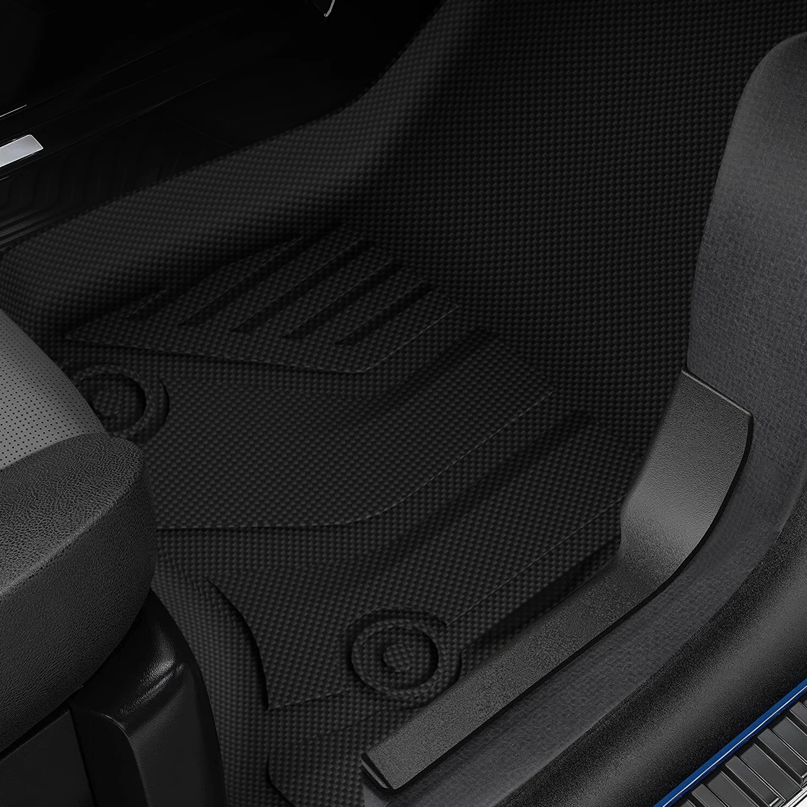 3Pcs/Set TPE Car Floor Mats Compatible for Silverado 1500 2014-2019 All Weather Waterproof Anti-Slip Heavy Duty Car Floor Liners Automotive Interior Accessories