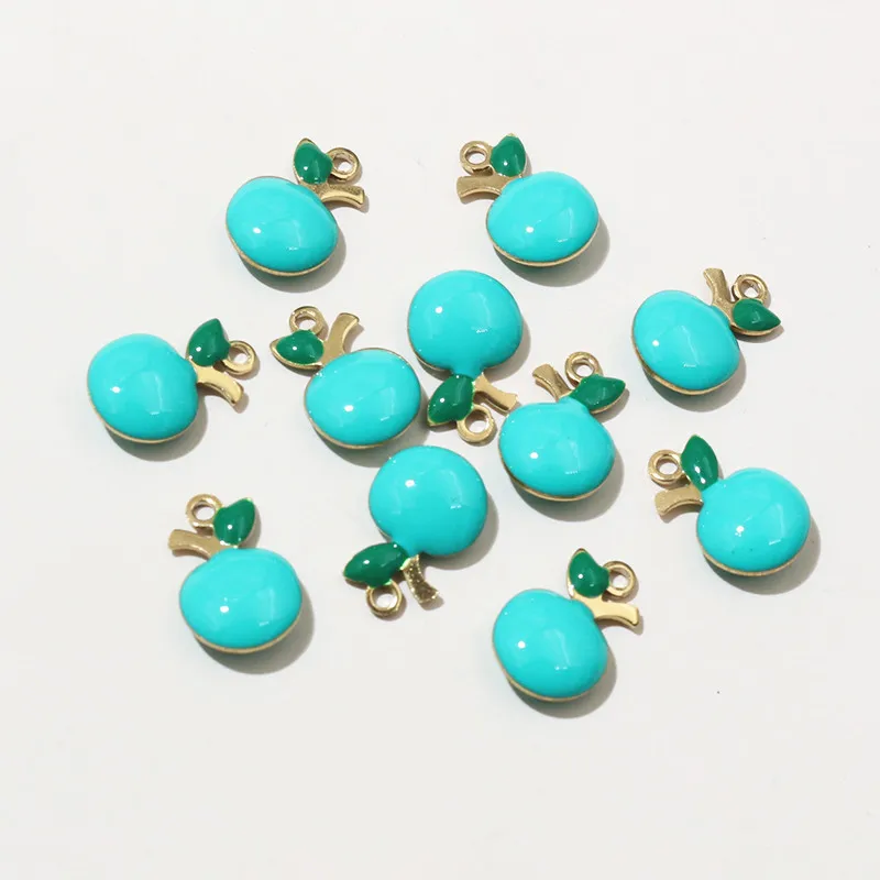 20pcs Enamel Cherry Apple Strawberry Fruit Charms Pendant 11x8mm Stainless Steel DIY Jewelry Making Accessories Supplies view 5